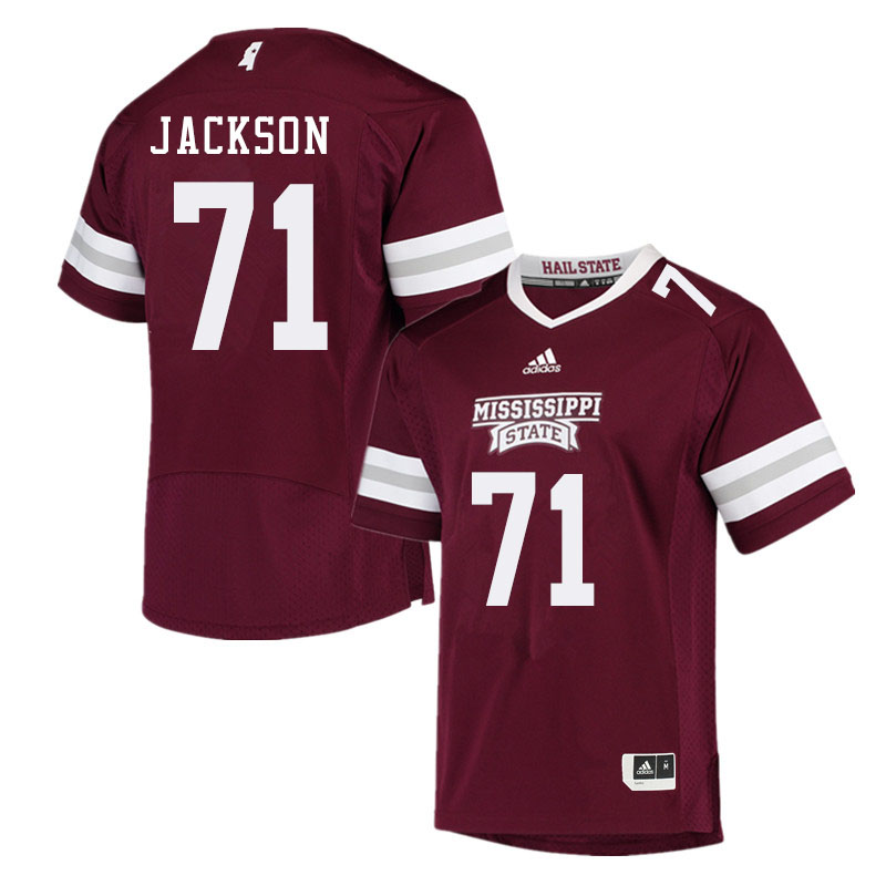Men #71 James Jackson Mississippi State Bulldogs College Football Jerseys Sale-Maroon